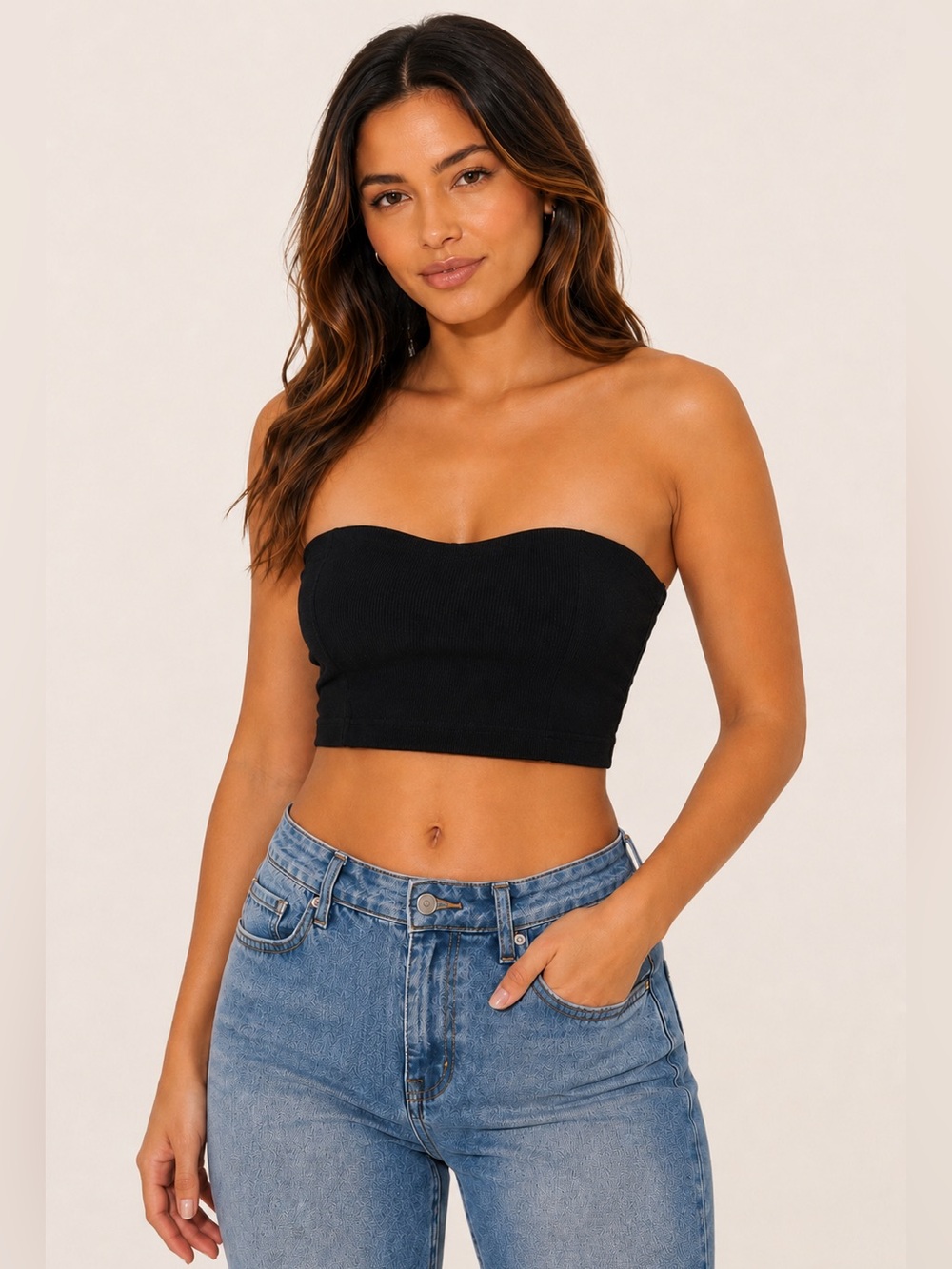 Gap Black Strapless Bandeau Top